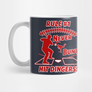 Never Bunt Hit Dingers Funny Baseball T-shirt Mug